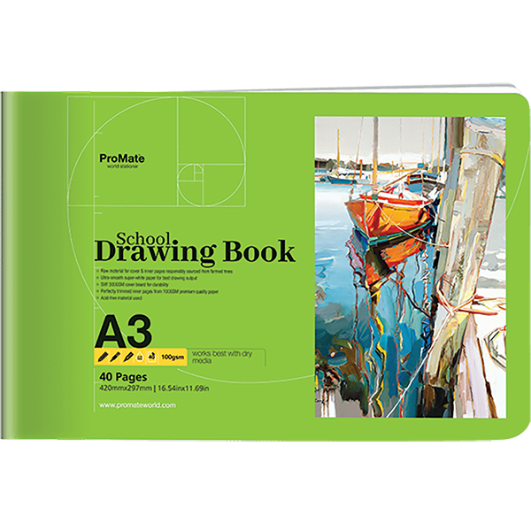 Promate a3 white drawing book 40 pages